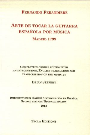Ferandiere: Arte de tocar la guitarra española (TECLA 0005) as a printed book